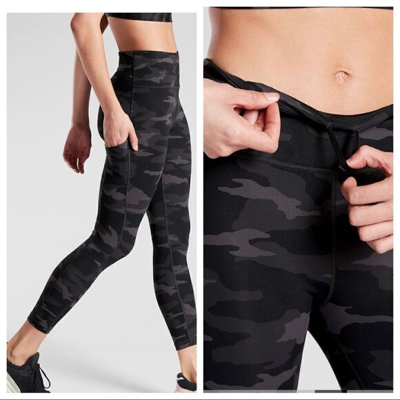 Athleta Ultimate Camo 7/8 Tight Stash Pocket Leggings Size Small High Rise - Picture 2 of 11